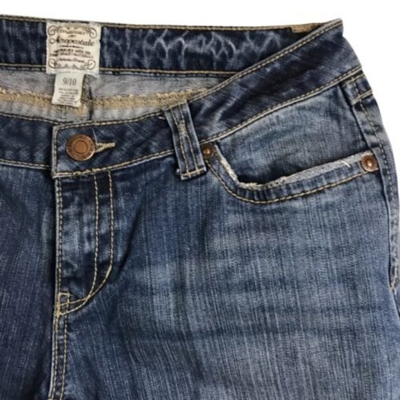 Aeropostale Jeans Womens 9/10 Short Mid Rise Straight Leg Stone Wash Blue Denim - Picture 5 of 9